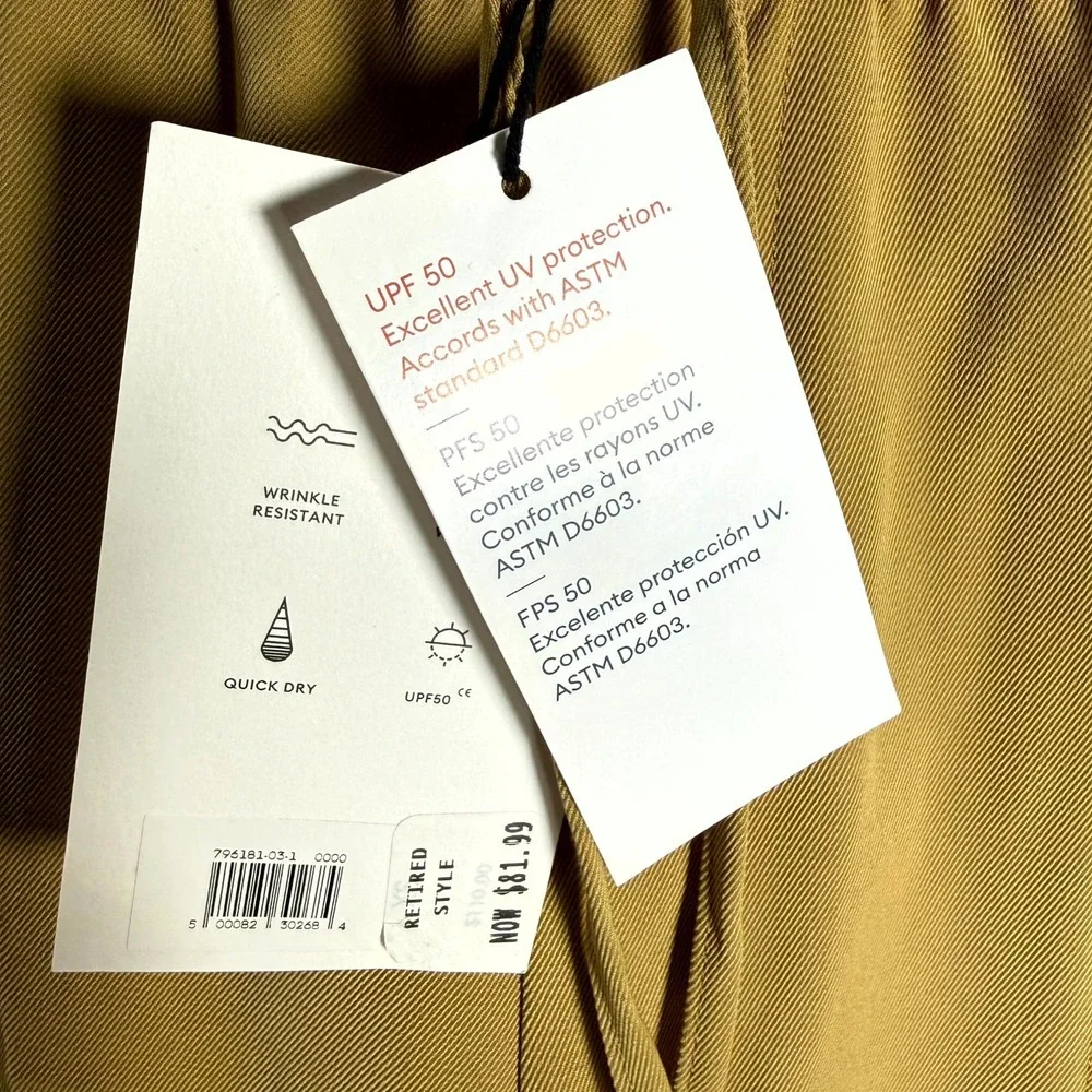 Banana Republic BR Sport‎ Cargo Jogger Pants Mens Pastel Yellow XS Stretch